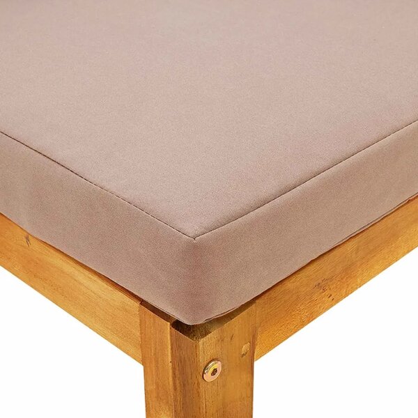 Kauč sa sjedećnicama u kutu Čvrsto drvo akacije Prirodna - Sivosmeđa Kutna sofa