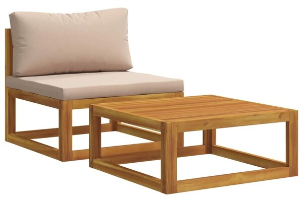 Modularna kutna garnitura s jastucima 2 kom. - Sivosmeđa Srednja sofa + stolić za kavu