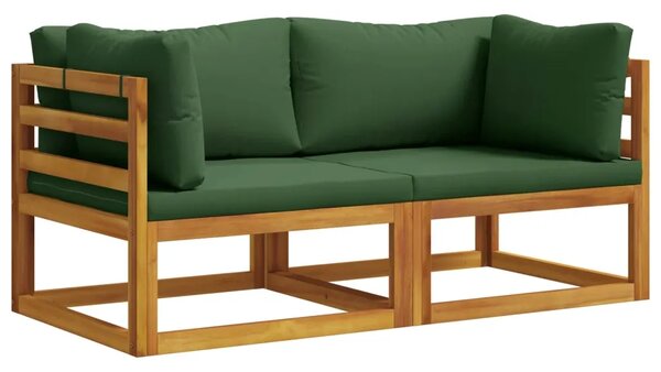Kauč sa sjedećnicama u kutu 2 kom. 2-sjedalo - Zelena Kutna sofa (2 kom)