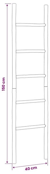 Ljestva za deke Crna 40 x 150 cm Bambus - 150 cm Crna