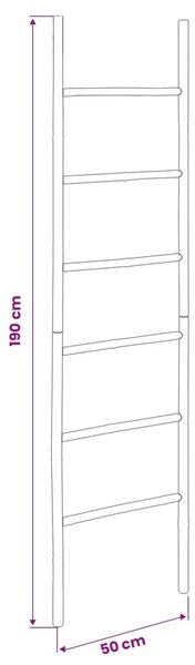 Ljestva za deke Crna 50 x 190 cm Bambus - 190 cm Crna
