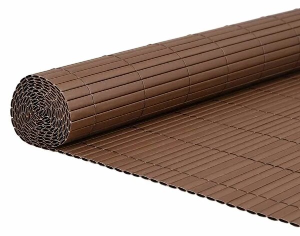 Vrtna ograda dvostrana smeđa 1 8x3 m PVC - Smeđa 180 x 300 cm