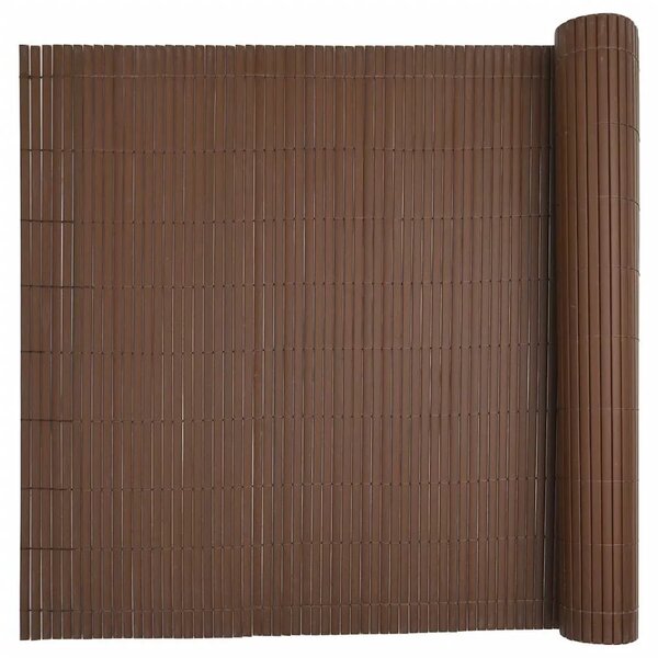 Vrtna ograda dvostrana smeđa 1 8x3 m PVC - Smeđa 180 x 300 cm