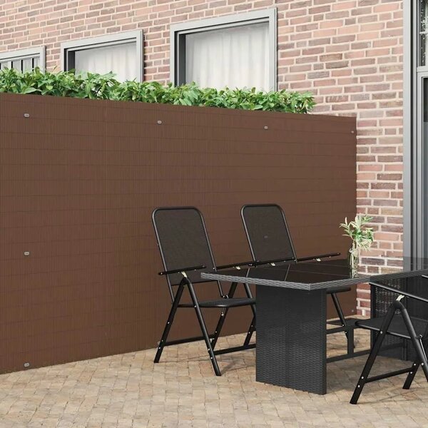 Vrtna ograda dvostrana smeđa 1 8x3 m PVC - Smeđa 180 x 300 cm