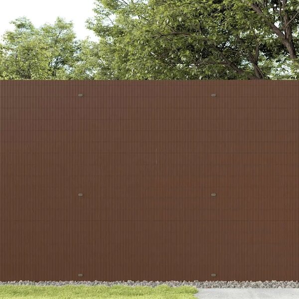 Vrtna ograda dvostrana smeđa 1 8x3 m PVC - Smeđa 180 x 300 cm