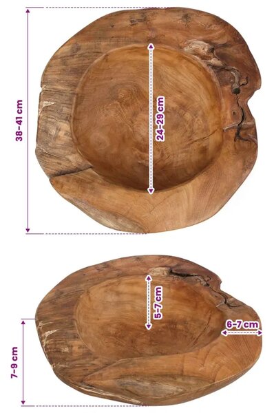 Zdjela za voće JEPARA Ø 40 cm Masivna tikovina Kružni - Ø 40 cm
