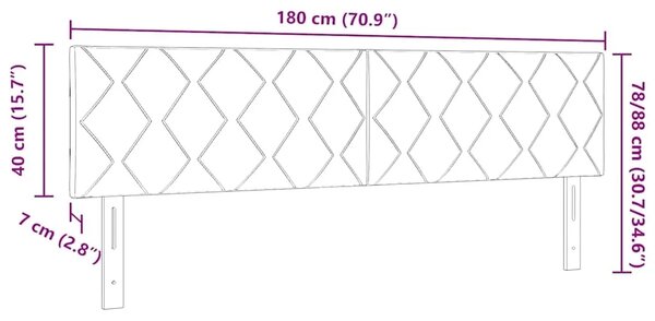 Uzglavlje Crna 180 cm tkanina - Crna 180 cm Nizak uzglavlju
