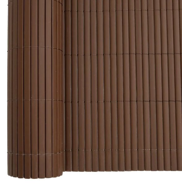 Vrtna ograda dvostrana smeđa 1 8x3 m PVC - Smeđa 180 x 300 cm