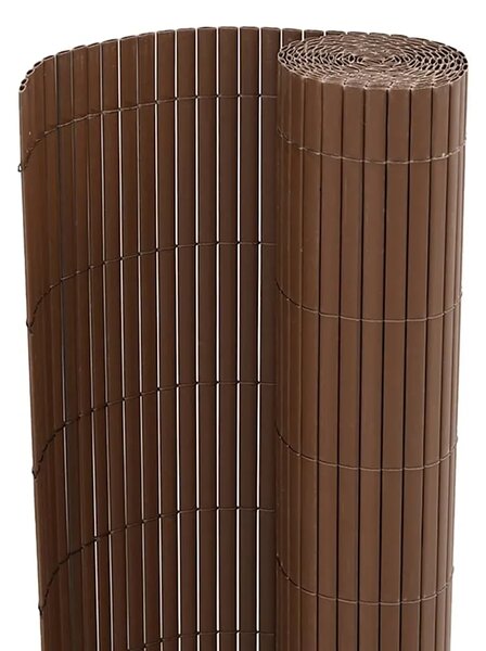 Vrtna ograda dvostrana smeđa 1 8x3 m PVC - Smeđa 180 x 300 cm