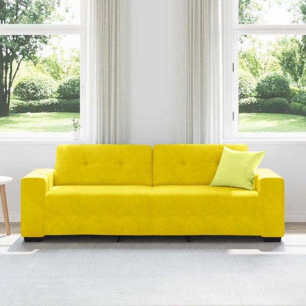 Sofa za 3 osobe Žuta 220 cm Baršun - Žuta 220 cm