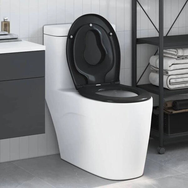WC daska Crna 47 x 37 x 4 cm Duroplast - Crna