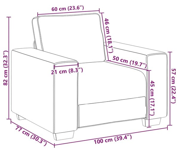 Sofa stolica Bež 100 cm Platnasta tkanina - Sofa stolica