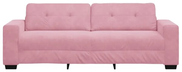 Sofa za 3 osobe Ružičasta 220 cm Baršun - Ružičasta 220 cm