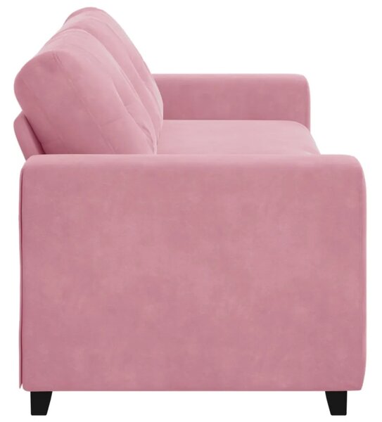 Sofa za 3 osobe Ružičasta 220 cm Baršun - Ružičasta 220 cm