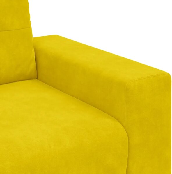 Sofa za 3 osobe Žuta 220 cm Baršun - Žuta 220 cm