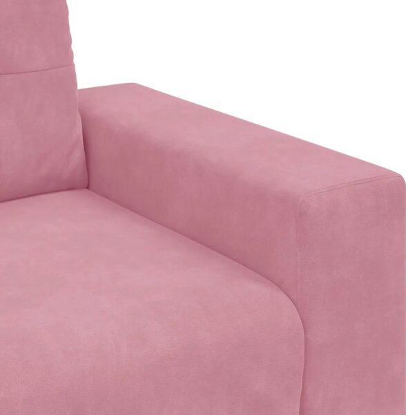 Sofa za 3 osobe Ružičasta 220 cm Baršun - Ružičasta 220 cm