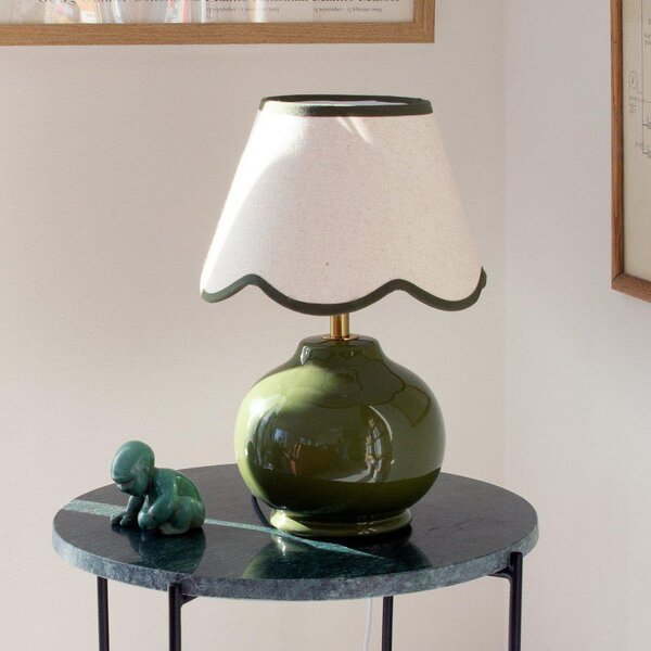 PR Home stolna lampa Nell, mahovinasto zelena, keramička, visina 34 cm, E27, Zelena, Dnevni boravak/blagovaonica, Keramika