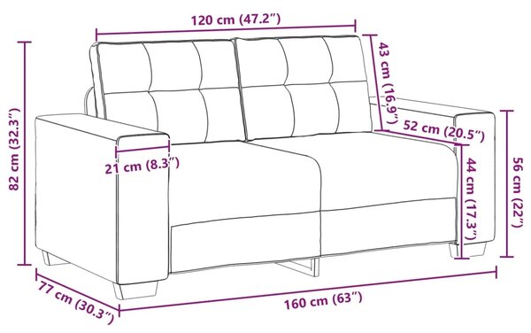 Dvosjed Krema 160 cm tkanina - Krema 160 cm