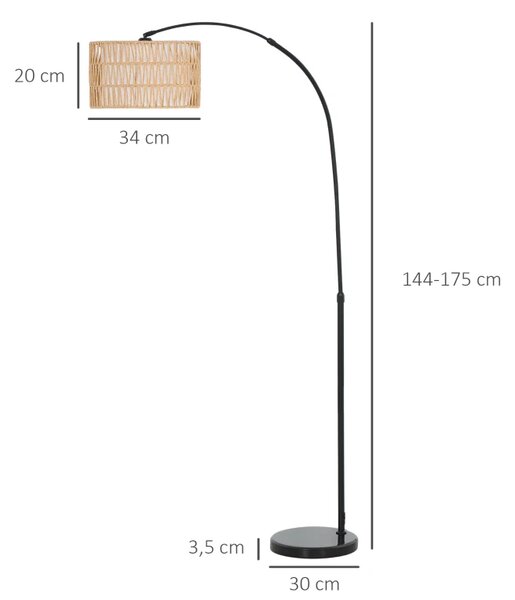 Podna lampa s abažurom od konoplje