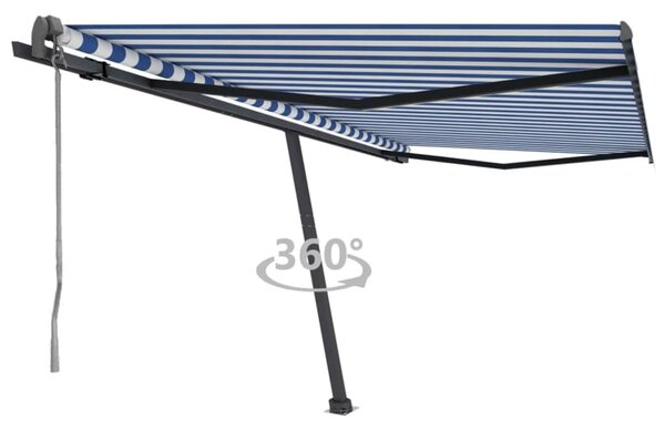 VidaXL Samostojeća automatska tenda 400 x 300 cm plavo-bijela