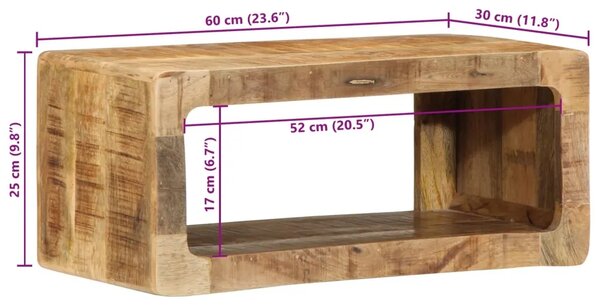 TV ormar Smeđa 60 x 30 x 25 cm Čvrsto drvo manga - Grubo masivno drvo manga 60 x 30 x 25 cm