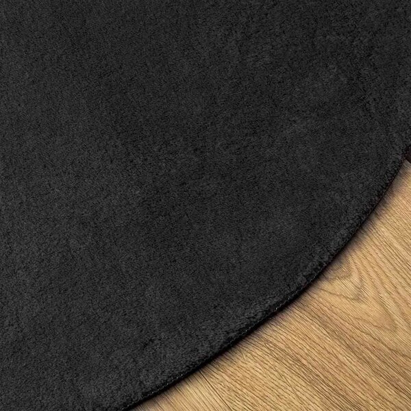 Tepih HUARTE Crna 80 x 150 cm Poliester - Ovalno-asimetrično Crna 80 x 150 cm