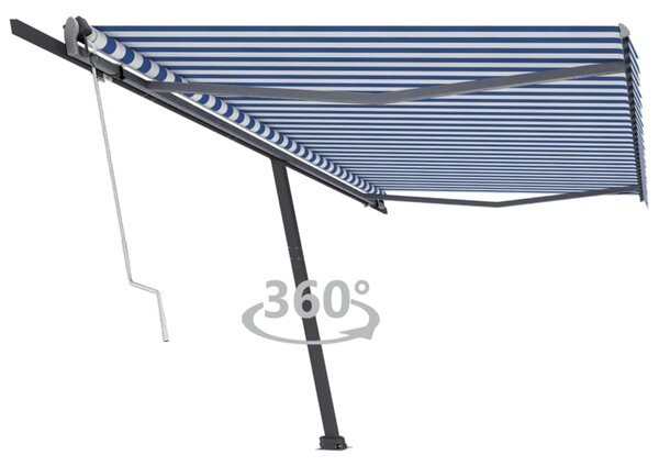 VidaXL Samostojeća automatska tenda 500x300 cm plavo-bijela
