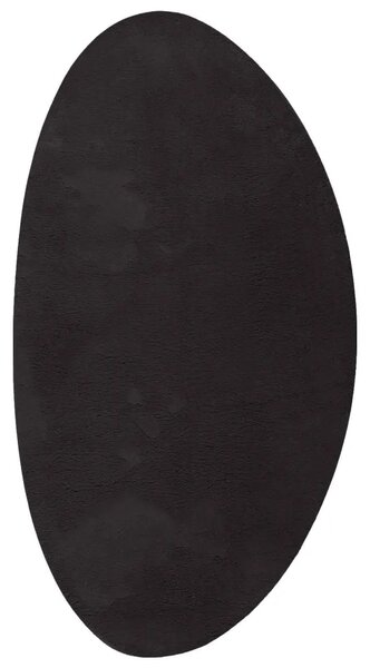 Tepih HUARTE Crna 80 x 150 cm Poliester - Ovalno-asimetrično Crna 80 x 150 cm