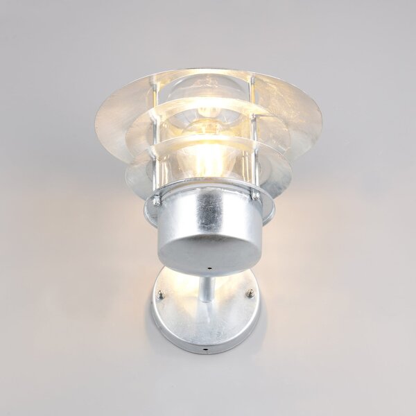 Trio Lighting Ruvuuma vanjska zidna lampa, boje cinka, Ø 22 cm, okrenuta prema gore, prigušiva, Metalik, Metal