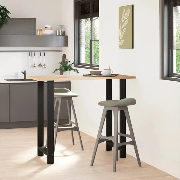 Noge za barski stol Crne 2 kom 60 x (110-111) cm Čelične - Crna 60 x (110-111) cm