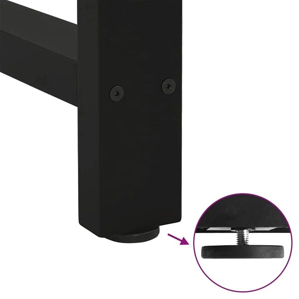 Noge za barski stol Crne 2 kom 60 x (110-111) cm Čelične - Crna 60 x (110-111) cm