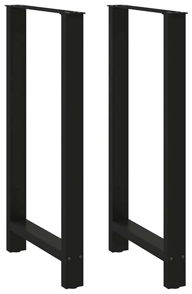Noge za barski stol Crne 2 kom 60 x (110-111) cm Čelične - Crna 60 x (110-111) cm