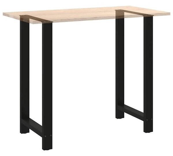Noge za barski stol Crne 2 kom 60 x (110-111) cm Čelične - Crna 60 x (110-111) cm