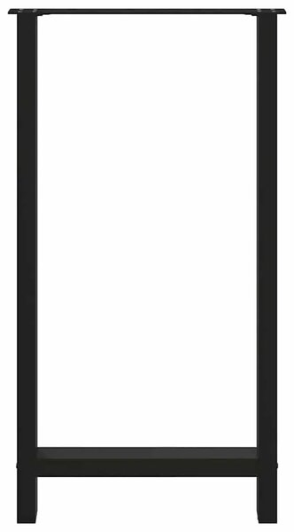 Noge za barski stol Crne 2 kom 60 x (110-111) cm Čelične - Crna 60 x (110-111) cm