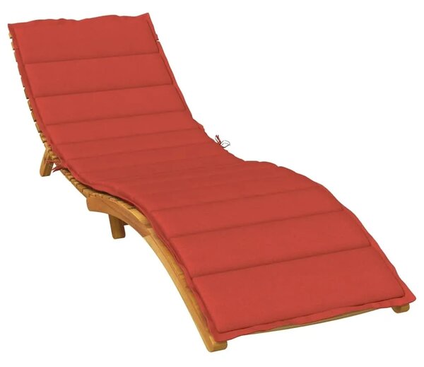 Jastuk za ležaljku prošarani crvena 200 x 70 x 4 cm od tkanine - Prošarana crvena 200 x 70 x 4 cm