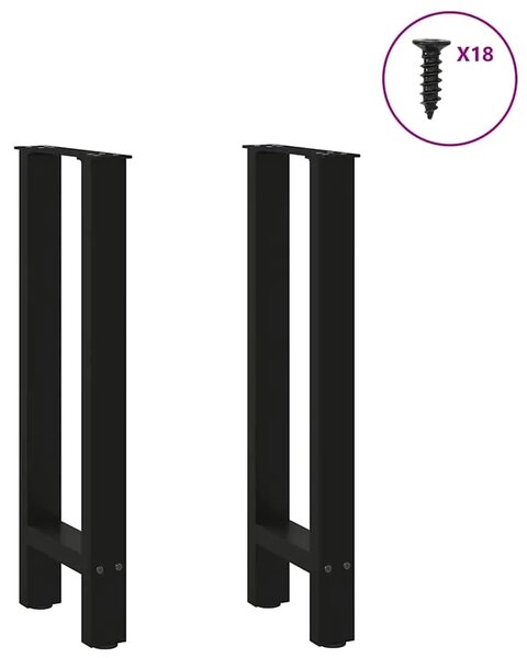 Noge za konzolni stol crne 2 kom 28 x (72-73) cm čelik - Crna 28 x (72-73) cm