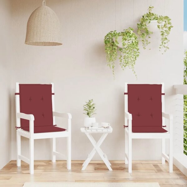 Jastuci za stolice 6 kom prošarano boja vina 100x50x4cm tkanina - Prošarana crvena boja vina 100 x 50 x 4 cm 2