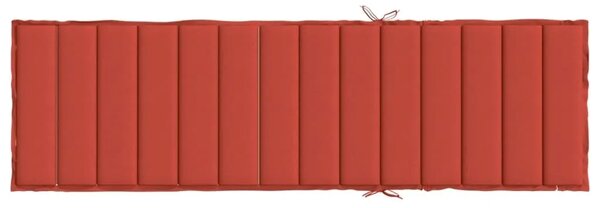 Jastuk za ležaljku prošarani crvena 200 x 70 x 4 cm od tkanine - Prošarana crvena 200 x 70 x 4 cm