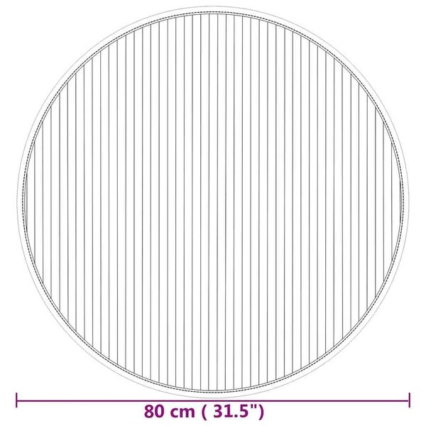 Okrugli tepih Prirodni 80 cm Bambus - Prirodna 80 cm