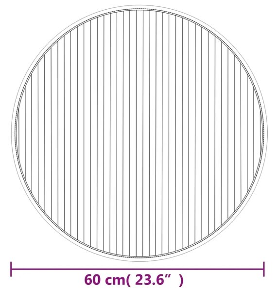 Okrugli tepih sivi 60 cm bambus - Siva 60 cm
