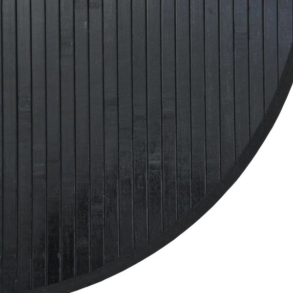 Okrugli tepih crni 100 cm bambus - Crna 100 cm