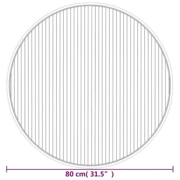 Okrugli tepih tamnosmeđi 80 cm bambus - Tamno smeđa 80 cm
