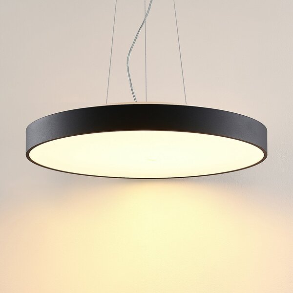 Arcchio LED visilica Vanida, crna, Ø 60 cm, gore/dolje, prigušiva, Crno, Kuhinja, Metal