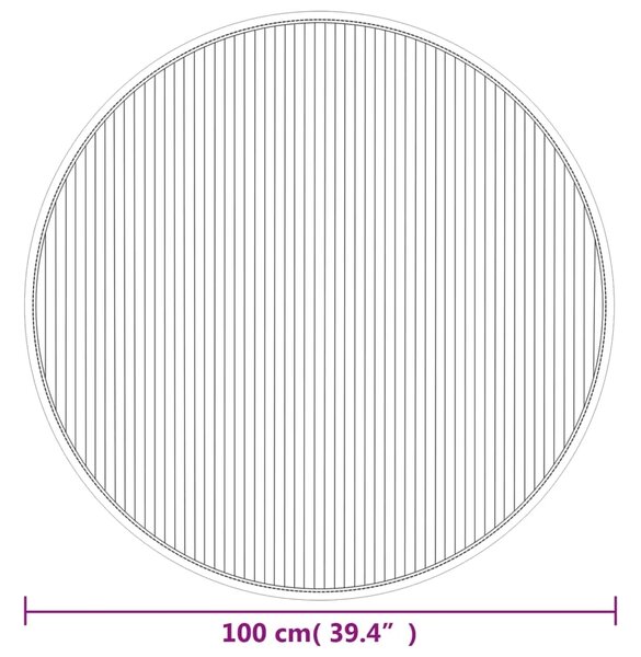 Okrugli tepih crni 100 cm bambus - Crna 100 cm