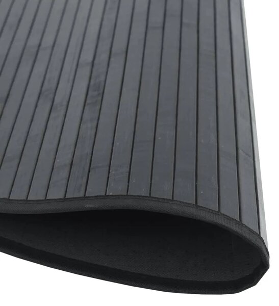 Okrugli tepih crni 100 cm bambus - Crna 100 cm