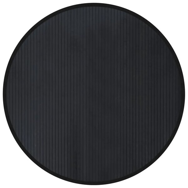 Okrugli tepih crni 100 cm bambus - Crna 100 cm