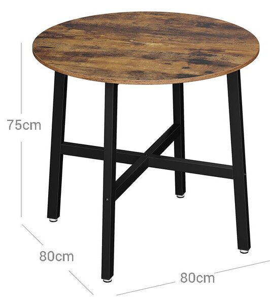 Okrugli kuhinjski stol 80 x 75 cm - Crna