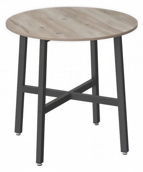 Okrugli kuhinjski stol 80 x 75 cm - Sivo-crna