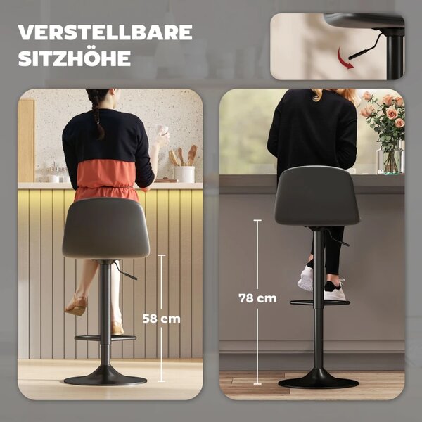 Set od 2 barske stolice HOMCOM