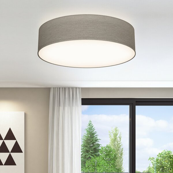 B.K. Licht Litora stropna svjetiljka, taupe, Ø 38 cm, tekstil, E27, prigušiva, Smeđa / hrđa, Dnevni boravak/blagovaonica, Tkanina / tekstil